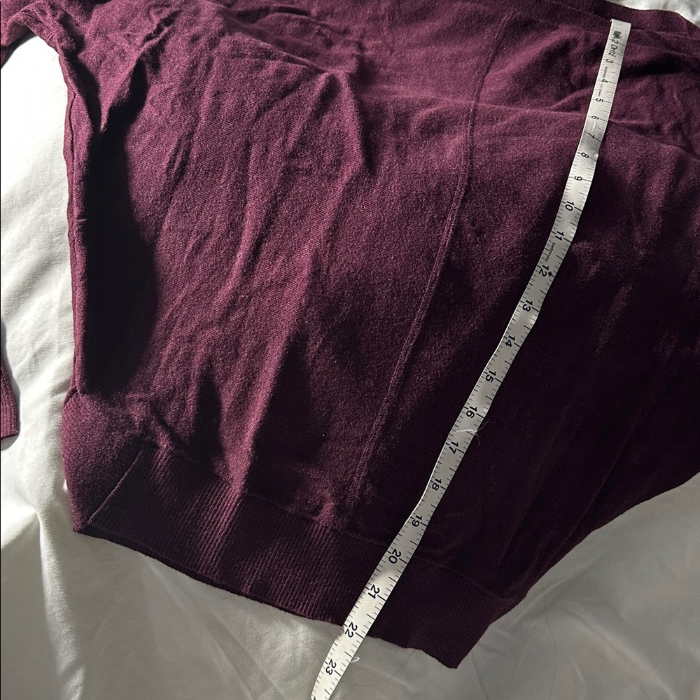 All Saints Off-the-Shoulder Deep Burgundy Sweater - Picture 3 of 4